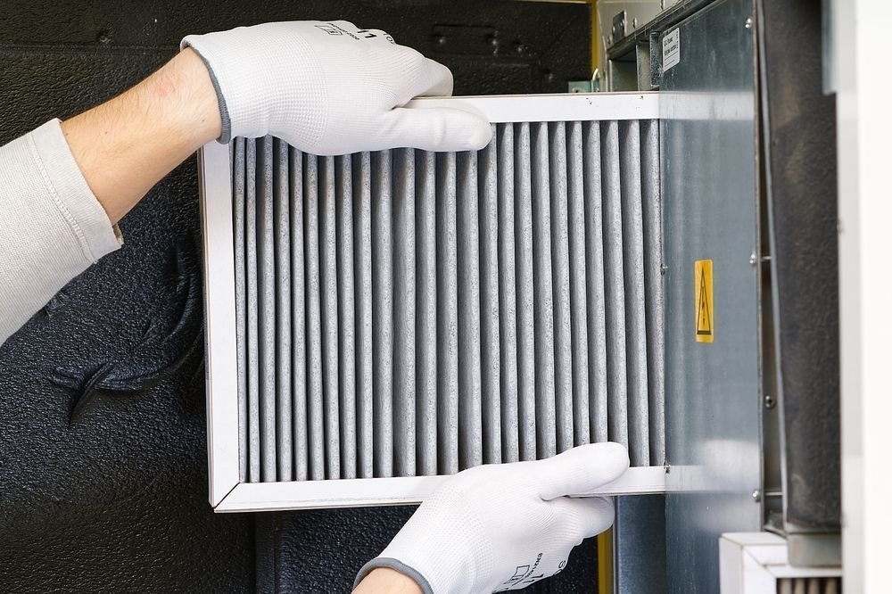 Replacing a pleated air filter